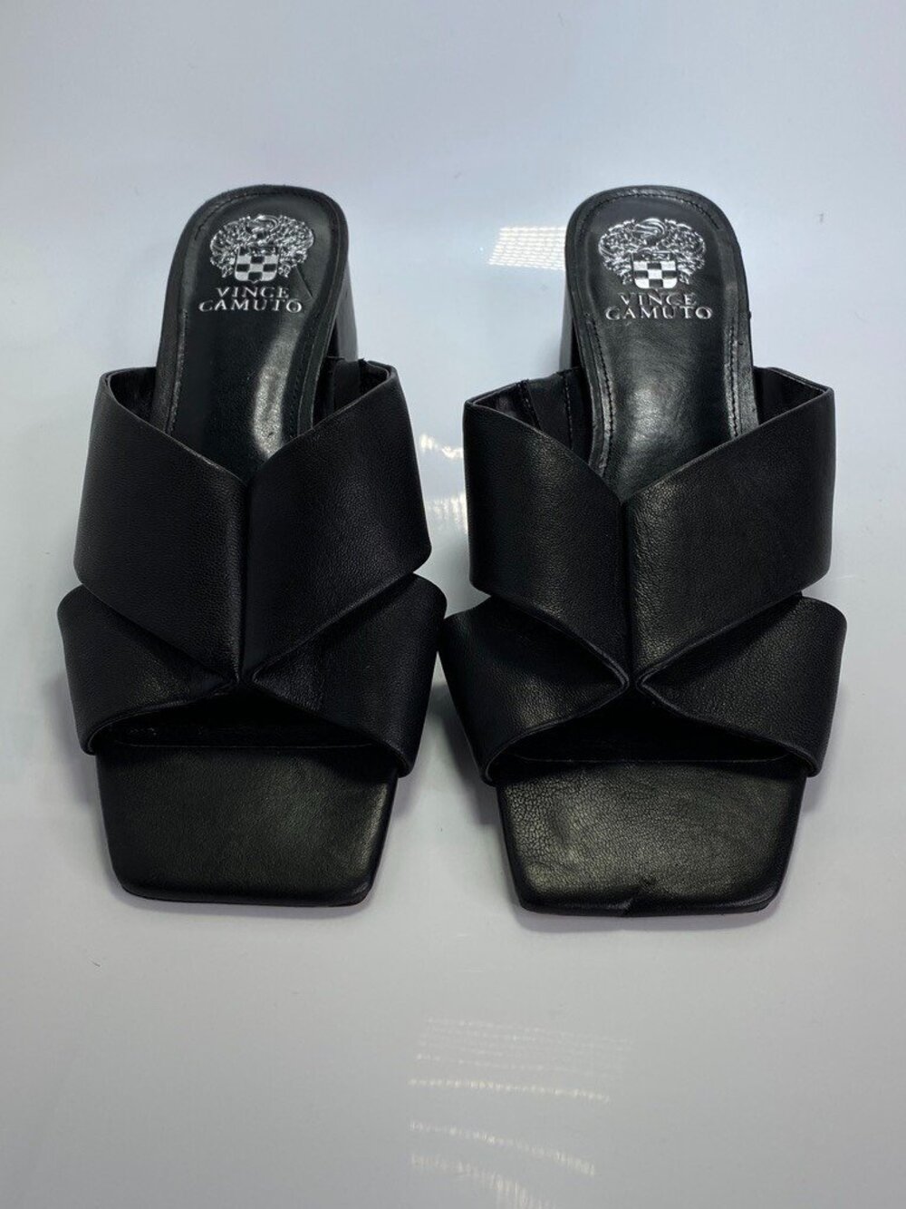 Vince Camuto Women's Selaries Block Heel Black Sandal Heeled Sz 9.5